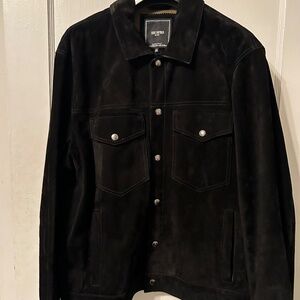 Todd Snyder - Italian Suede Snap Dylan Jacket in Black XXL